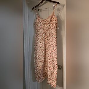 Old Navy Floral Midi Dress - Red and Cream
